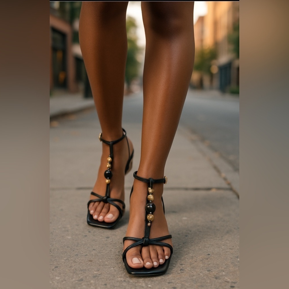 Francischini Black Heels, Size 38